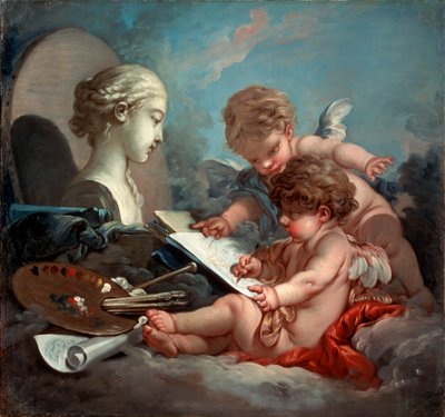 Cupids, allegori över målningen, 1760-talet. av François Boucher