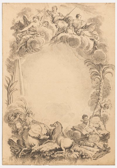 Design för en skylt till William Earl Cowpers ära (ca 1665-1723) av François Boucher