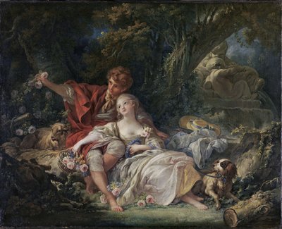 Tyska: Herdehund och herdinna pastorala av François Boucher