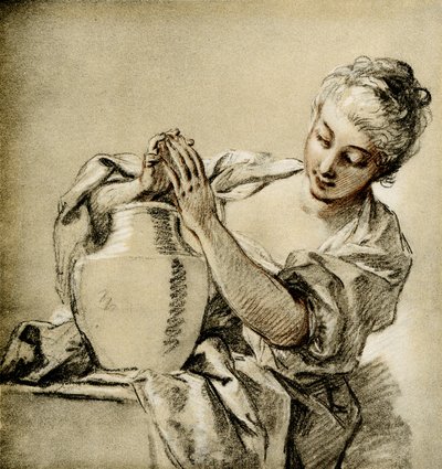 Flicka vid en brunn av François Boucher