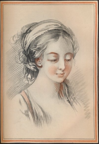 Head of a Girl, c1746 av François Boucher