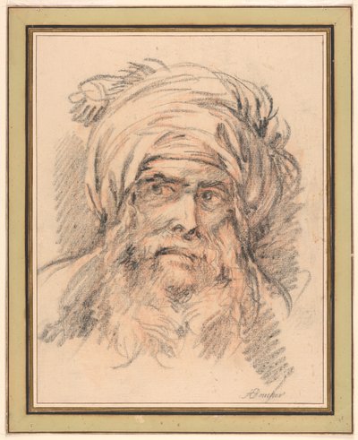 Chef för en man i turban av François Boucher