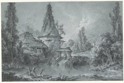 Landskap med ett torn, nära Beauvais av François Boucher