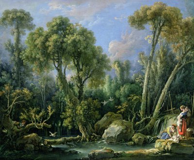 Tvätterier i ett landskap, 1760 av François Boucher