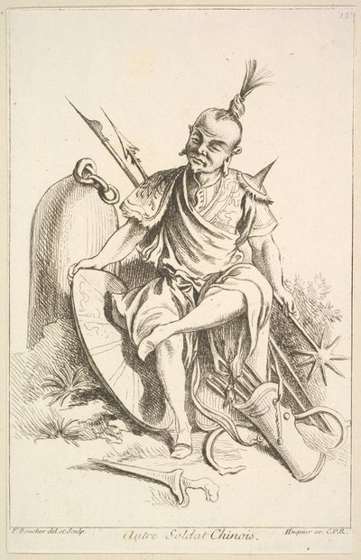 Annan kinesisk soldat, 1738-45. av François Boucher