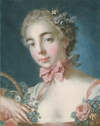 P.59-1959 Florahuvud, graverad av Louis-Marin Bonnet (1736-93) 1769 (färgetsning och gravyr) av François Boucher