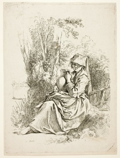 Bondekvinna med en kanna av François Boucher
