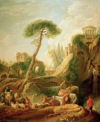 Fantasilandskap nära Tivoli av François Boucher
