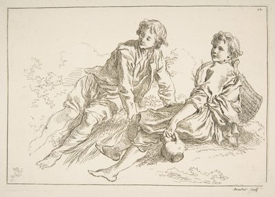Skissblad, 1753. av François Boucher