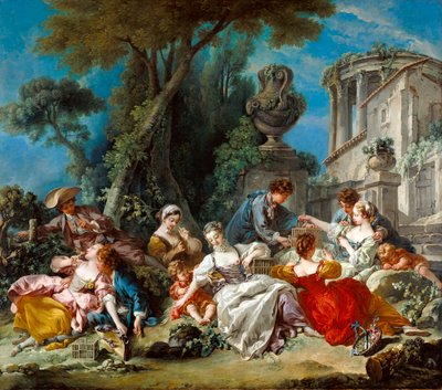 Fågelfångarna, 1748 av François Boucher