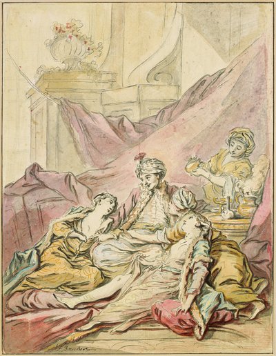 Paschan i sitt harem, ca 1735-1739 av François Boucher