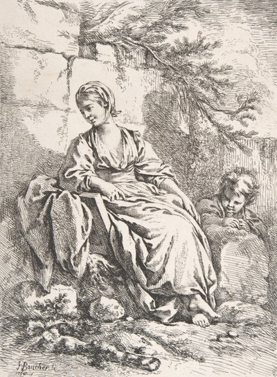 Den unga flickan vilar, 1756. av François Boucher