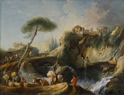 Vy över Tivoli med Vestas tempel, c.1749 av François Boucher
