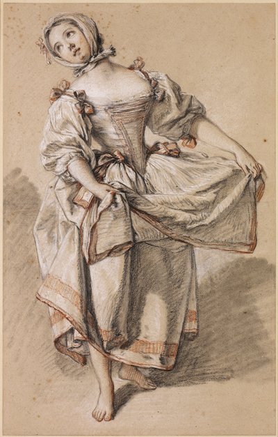 Ung countryflicka som dansar av François Boucher