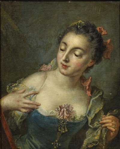 Ung dam till vänster av François Boucher