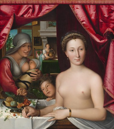 En dam i hennes bad, ca. 1571. av François Clouet