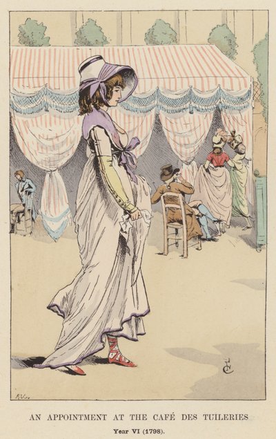 Ett möte på Café des Tuileries, år VI, 1798 av François Courboin