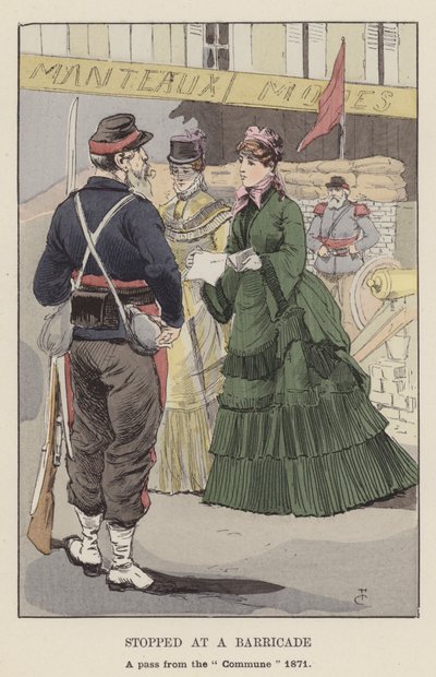 Stannade vid en barrikad, ett pass från kommunen 1871 av François Courboin