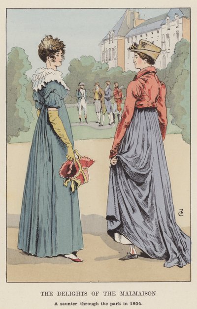 The Delights of the Malmaison, en promenad genom parken 1804 av François Courboin