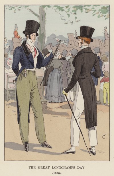 The Great Longchamps Day, 1820 av François Courboin