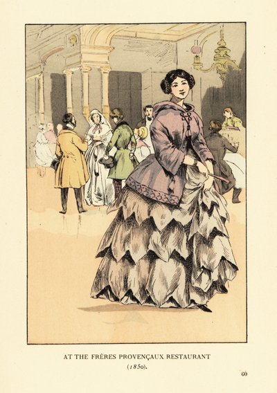 Kvinna på Freres Provencaux Restaurant, Paris av François Courboin
