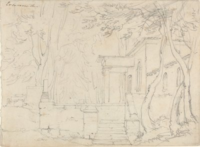 Hus med portik i Ermenonville av François Edouard Bertin