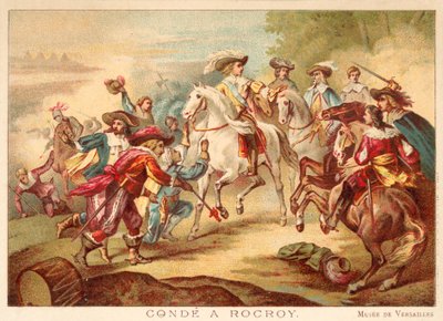The Grand Conde vid slaget vid Rocroi, 1643 (chromolitho) av François Joseph Heim