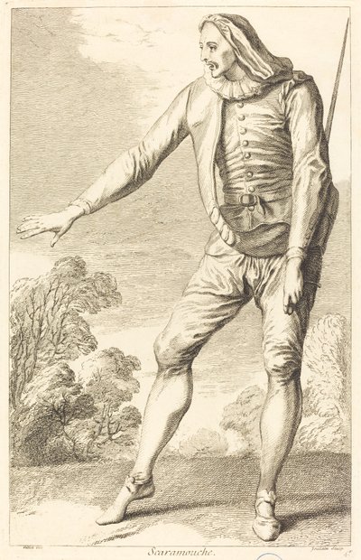 Scaramouche av François Joullain after Claude Gillot