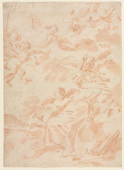 Stigmatiseringen av Saint Francis, första tredje 1700-talet. av François Lemoyne