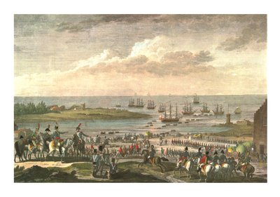 Engelsmännens ombordstigning i Holland, 30 november 1799, c1850 av François Louis Couché