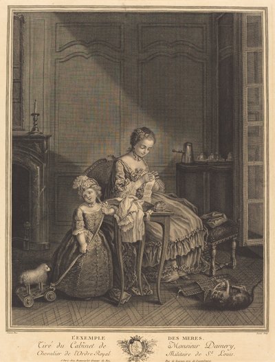 Mödrarnas exempel av François Lucas after Etienne Jeaurat
