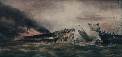 Bränning av emigrantfartyget Ocean Monarch, 24 augusti 1848 av François Prince de Joinville D