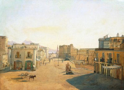 Largo del Castello med lyktan från Molo Pier i Neapel av François Vervloet