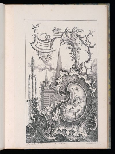 Patron med obelisk och handflata, ny bok med fantasistycken av François de Cuvilliés the Elder