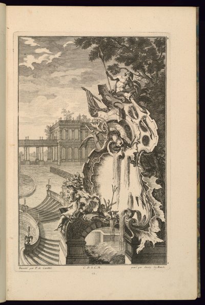 Design för fontän med ankare av François de Cuvilliés the Elder