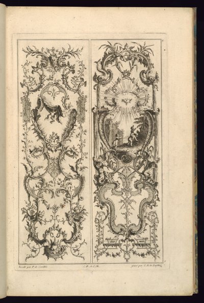 Design för två paneler av François de Cuvilliés the Elder