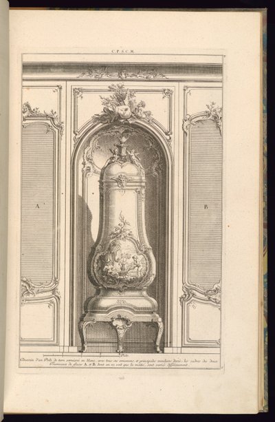 Ritning av en glaserad jordspis i vitt ... annorlunda av François de Cuvilliés the Elder