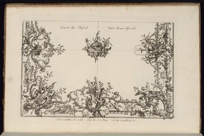 Two Quarters of a Ceiling, New Book of oregelbundna tak av François de Cuvilliés the Elder