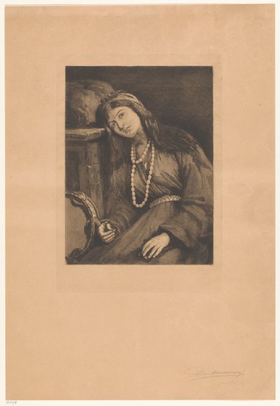 Vilande musiker med kastanjetter och tamburin Mignon (originaltitel) av François de Meersman (signed by artist)