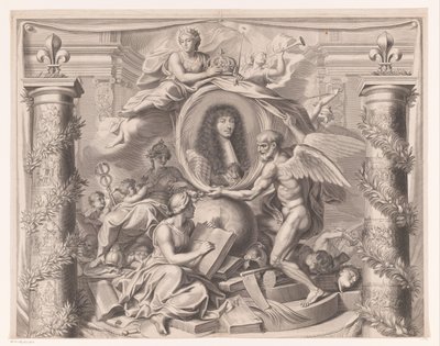 Allegoriskt porträtt av Ludvig XIV (övre delen) av François de Poilly (I)
