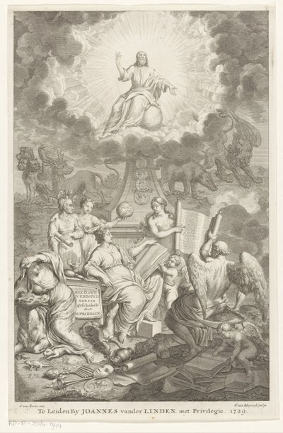 Allegori över Gamla och Nya Testamentet O. och N. Covenant kopplat av H. Prideaux (titel på objekt) Titelsida för: Humphrey Prideaux, Det gamla och nya förbundet är länkat till judarnas och de angränsande folkens historia av François van Bleyswijck