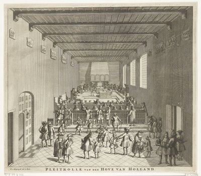 Domstol i Holland i session, ca 1700 Pleitrolle van den Hove av Holland (titel på objekt) av François van Bleyswijck