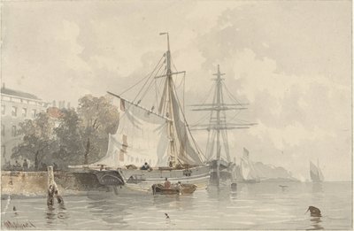 Segelfartyg i land av Frans Arnold Breuhaus de Groot