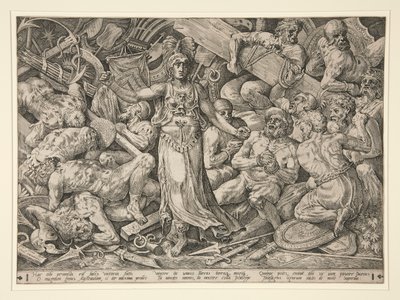 Victoria omgiven av fångar och troféer av Frans Floris the Elder
