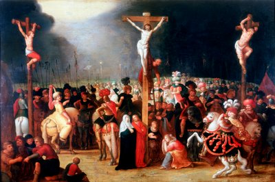「2 人の泥棒の間の十字架上のキリスト」、17 世紀。 スウェーデンの av Frans Francken II