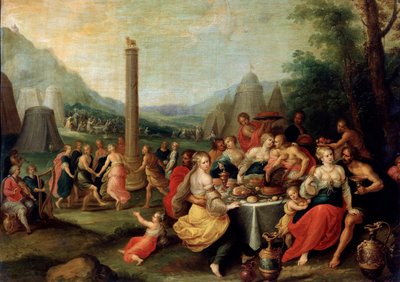 "Tillbedjan av den gyllene kalven", sent 1620-tal. av Frans Francken II