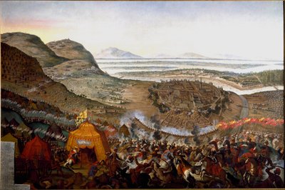 Utsikt över slaget vid Wien den 12/09/1683 på kullen Kahlenberg av Frans Geffels