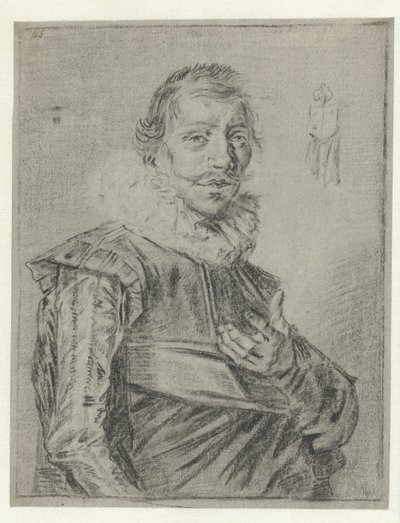 Porträtt av en ung man med utsträckt hand av Frans Hals (manner of)