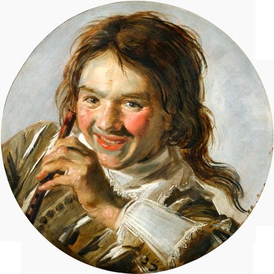 Holländska: Skrattande pojke med flöjt Skrattande pojke med flöjt av Frans Hals