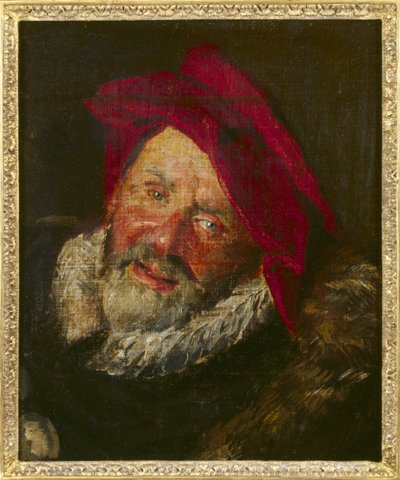 Porträtt av en buffong av Frans Hals